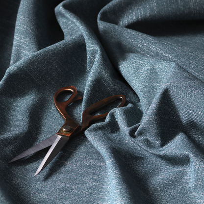 Oxford Flat Weave Water Repellent In Teal Blue Upholstery Fabric CTR-2263