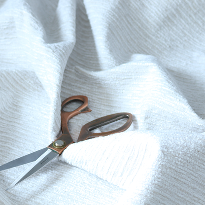 Arya Soft Textured Chenille In White Upholstery Fabric CTR-2277