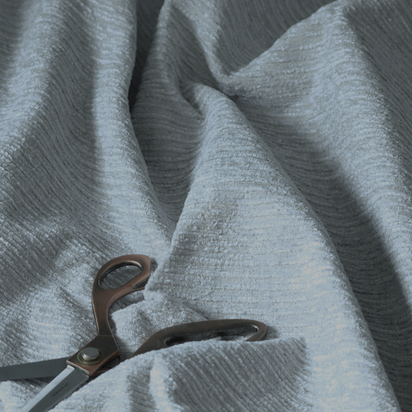 Arya Soft Textured Chenille In Silver Upholstery Fabric CTR-2278