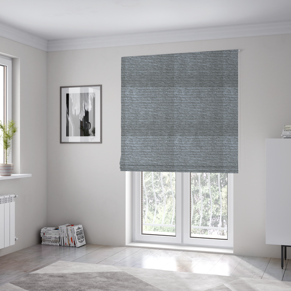 Arya Soft Textured Chenille In Silver Upholstery Fabric CTR-2278 - Roman Blinds