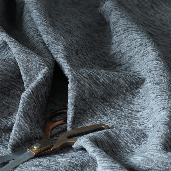 Arya Soft Textured Chenille In Grey Upholstery Fabric CTR-2279 - Made To Measure Curtains