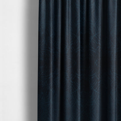 Westminster Velvet Leaf Inspired Navy Blue Upholstery Fabric CTR-2279 - Made To Measure Curtains