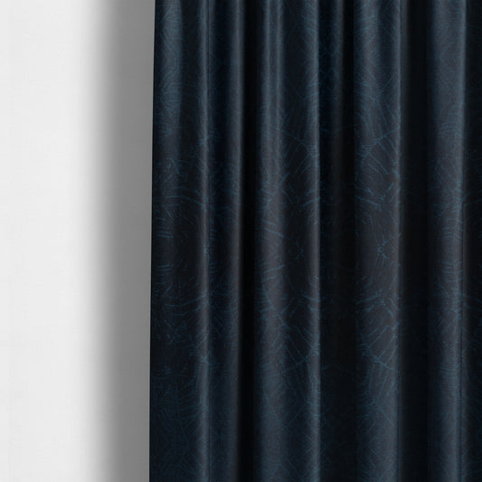 Westminster Velvet Leaf Inspired Navy Blue Upholstery Fabric CTR-2279 - Made To Measure Curtains