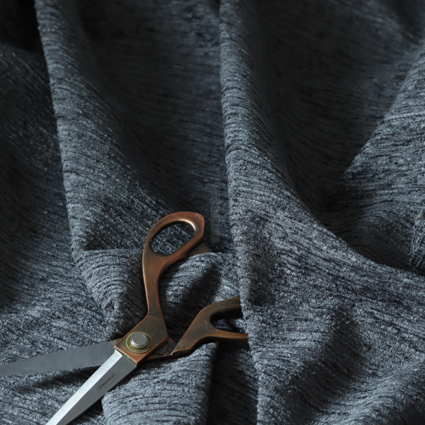 Arya Soft Textured Chenille In Charcoal Grey Upholstery Fabric CTR-2280