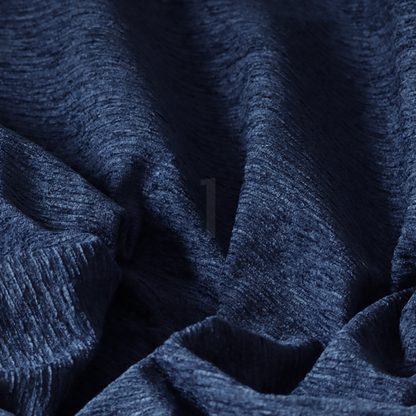 Arya Soft Textured Chenille In Navy Blue Upholstery Fabric CTR-2281