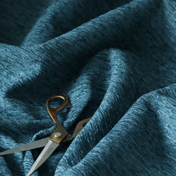 Arya Soft Textured Chenille In Blue Upholstery Fabric CTR-2282