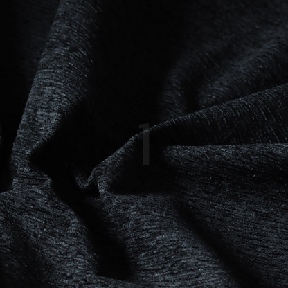 Arya Soft Textured Chenille In Black Upholstery Fabric CTR-2284