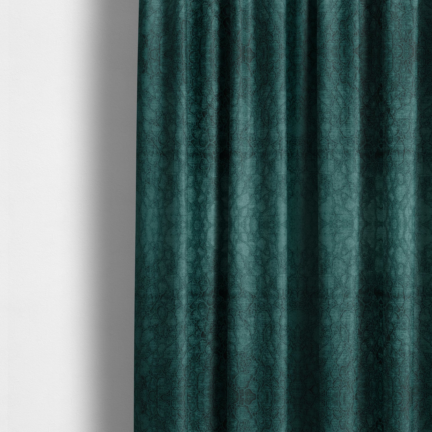 Hammersmith Velvet Pattern Teal Upholstery Fabric CTR-2290 - Made To Measure Curtains