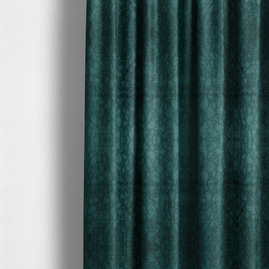 Hammersmith Velvet Pattern Teal Upholstery Fabric CTR-2290 - Made To Measure Curtains