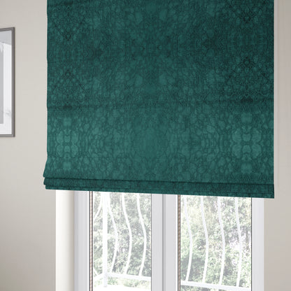 Hammersmith Velvet Pattern Teal Upholstery Fabric CTR-2290 - Roman Blinds