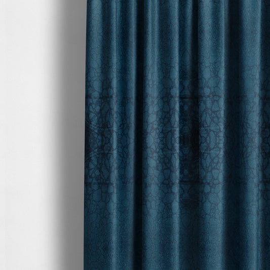 Hammersmith Velvet Pattern Navy Blue Upholstery Fabric CTR-2291 - Made To Measure Curtains