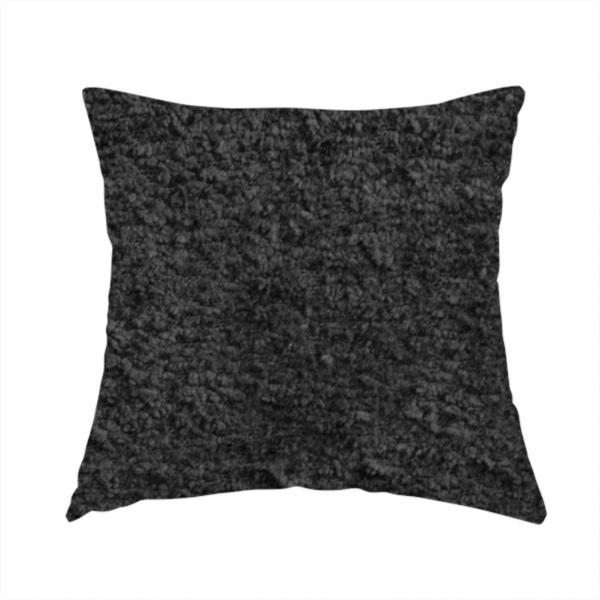 Ecuador Soft Bear Boucle Textured In Black Upholstery Fabric CTR-2296 - Handmade Cushions