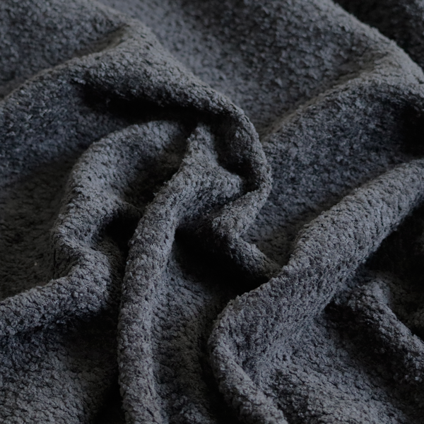 Ecuador Soft Bear Boucle Textured In Black Upholstery Fabric CTR-2296