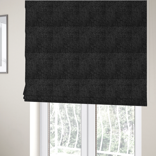 Ecuador Soft Bear Boucle Textured In Black Upholstery Fabric CTR-2296 - Roman Blinds