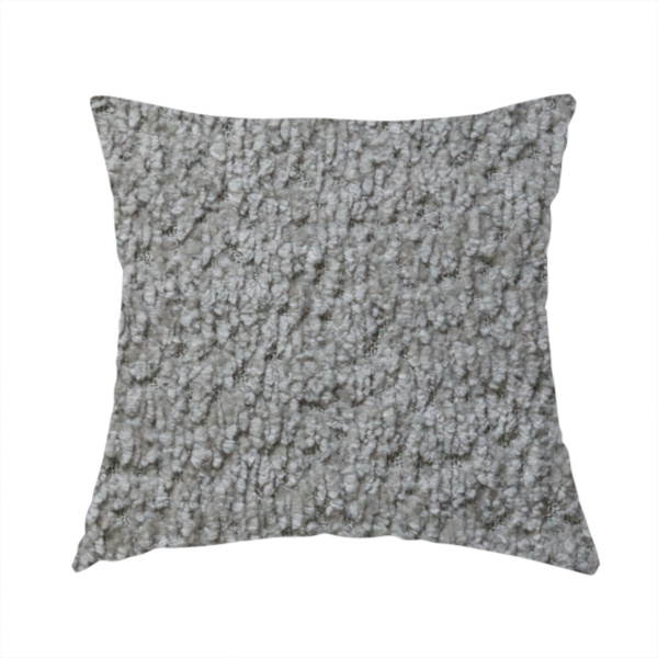 Ecuador Soft Bear Boucle Textured In Silver Upholstery Fabric CTR-2301 - Handmade Cushions