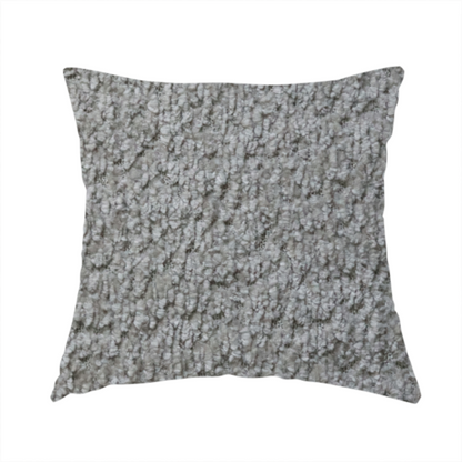 Ecuador Soft Bear Boucle Textured In Silver Upholstery Fabric CTR-2301 - Handmade Cushions