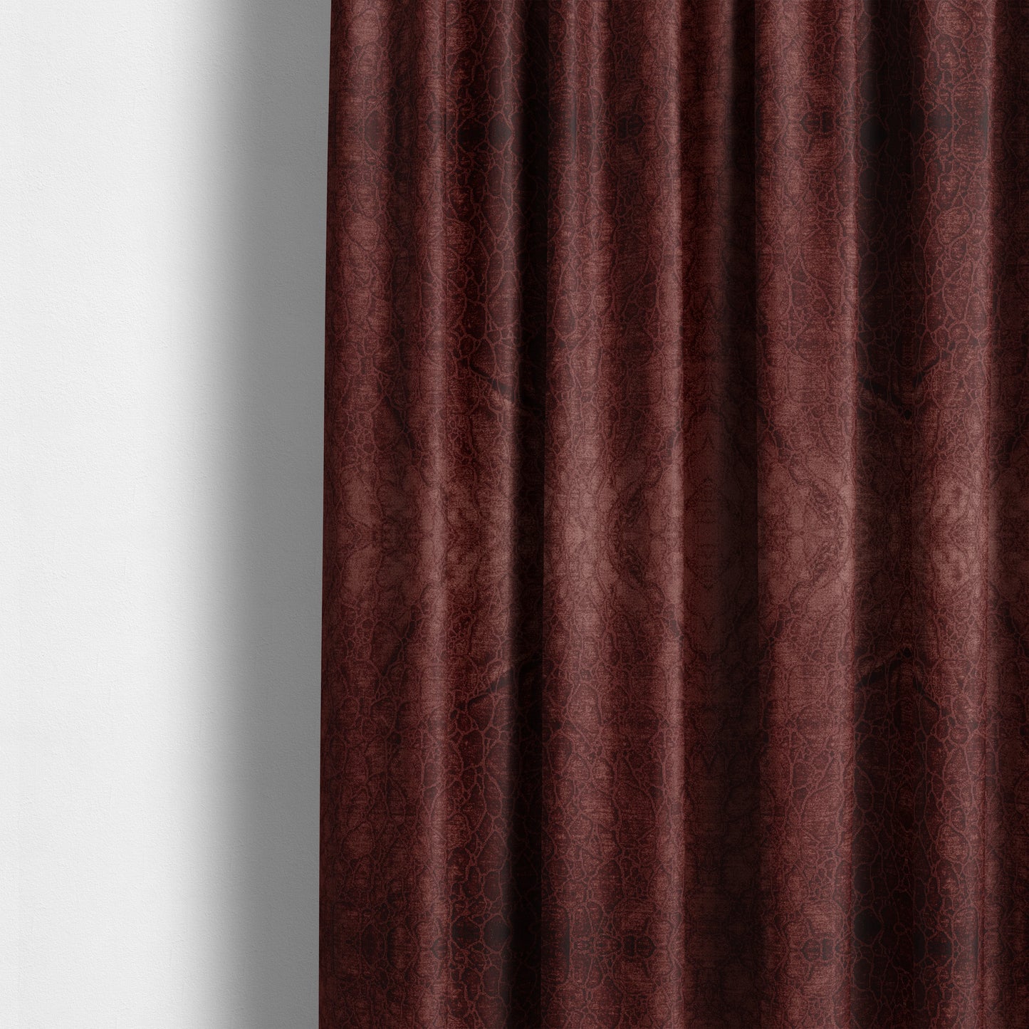 Hammersmith Velvet Pattern Burgundy Red Upholstery Fabric CTR-2301 - Made To Measure Curtains