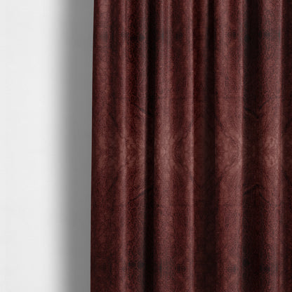 Hammersmith Velvet Pattern Burgundy Red Upholstery Fabric CTR-2301 - Made To Measure Curtains