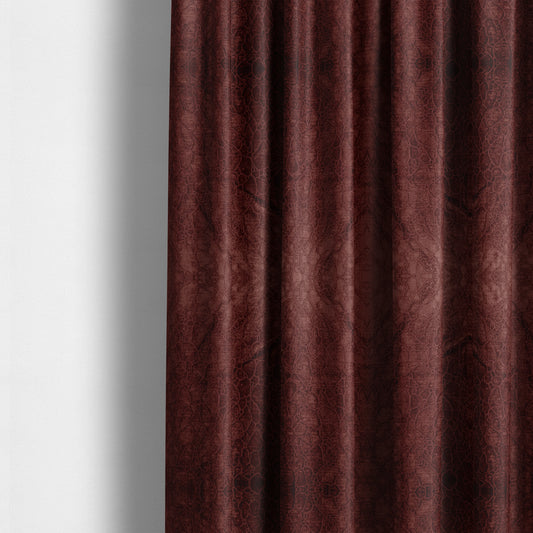 Hammersmith Velvet Pattern Burgundy Red Upholstery Fabric CTR-2301 - Made To Measure Curtains