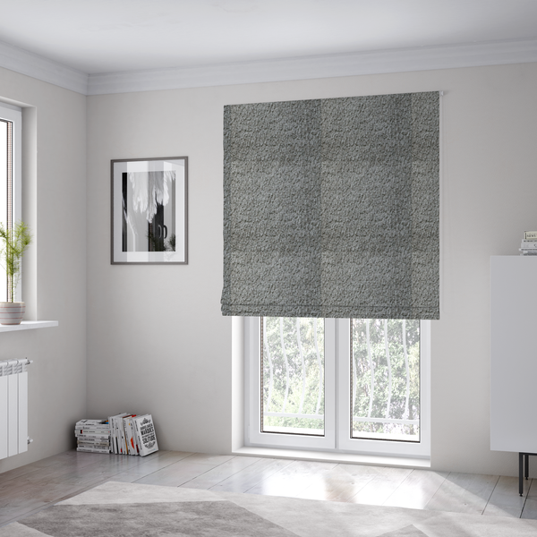 Ecuador Soft Bear Boucle Textured In Silver Upholstery Fabric CTR-2301 - Roman Blinds