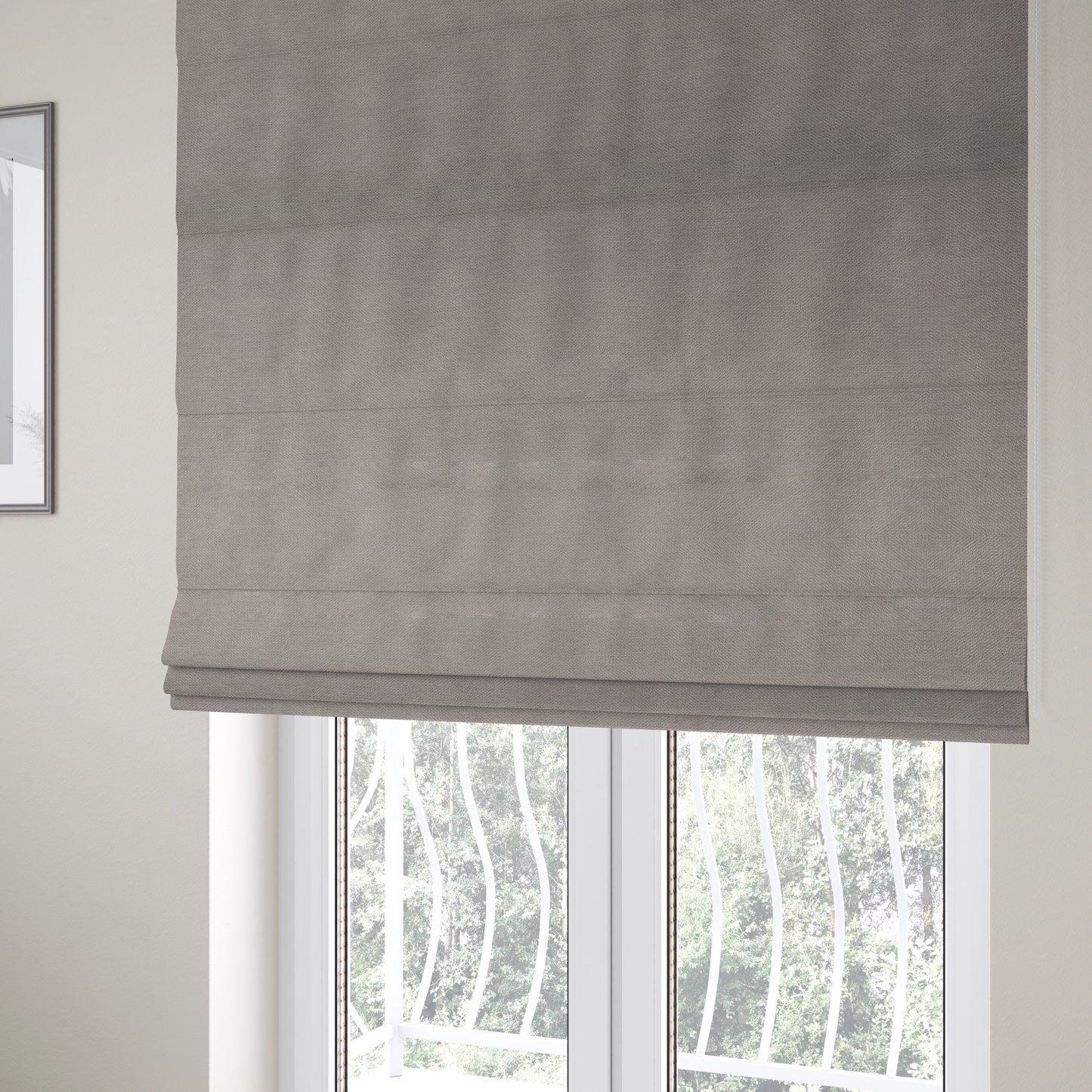 Tessuto Soft Chenille Plain Water Repellent Silver Upholstery Fabric CTR-2303 - Roman Blinds