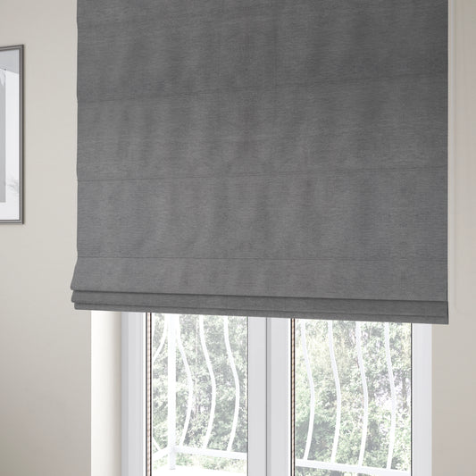 Tessuto Soft Chenille Plain Water Repellent Grey Upholstery Fabric CTR-2304 - Roman Blinds