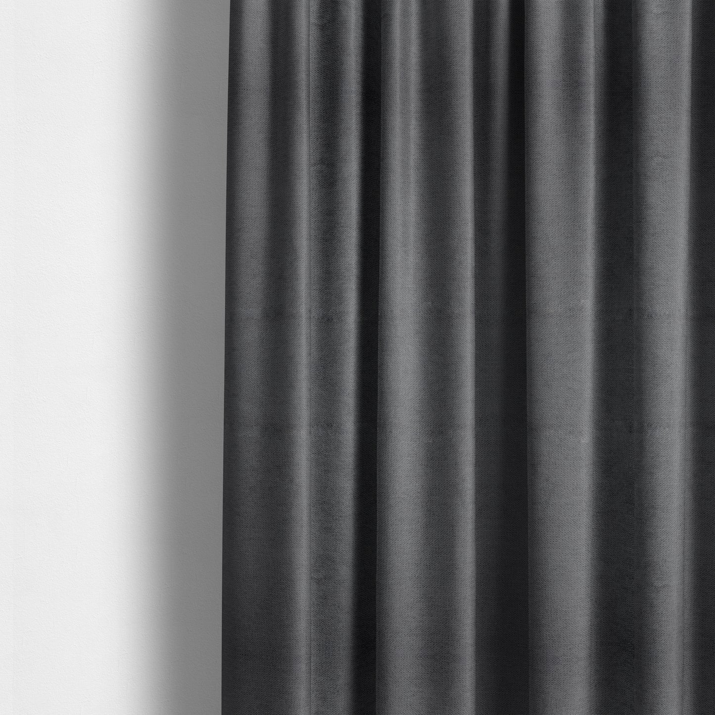 Tessuto Soft Chenille Plain Water Repellent Charcoal Grey Upholstery Fabric CTR-2305 - Made To Measure Curtains