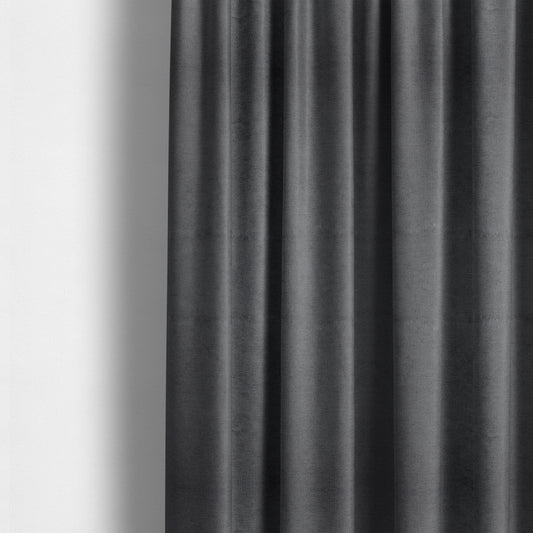 Tessuto Soft Chenille Plain Water Repellent Charcoal Grey Upholstery Fabric CTR-2305 - Made To Measure Curtains