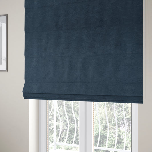 Tessuto Soft Chenille Plain Water Repellent Navy Blue Upholstery Fabric CTR-2306 - Roman Blinds