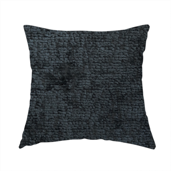 Delhi Soft Chenille Plain Textured In Black Upholstery Fabric CTR-2308 - Handmade Cushions