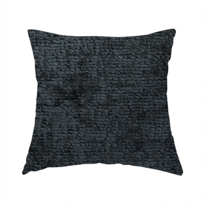 Delhi Soft Chenille Plain Textured In Black Upholstery Fabric CTR-2308 - Handmade Cushions