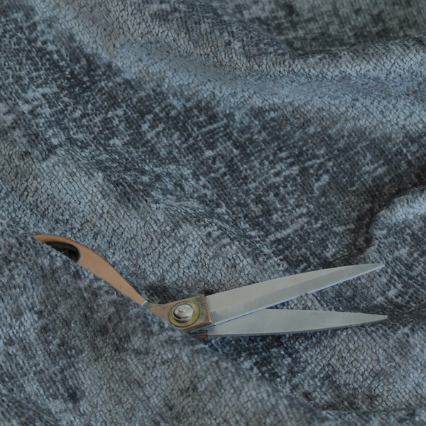Delhi Soft Chenille Plain Textured In Dark Grey Upholstery Fabric CTR-2309