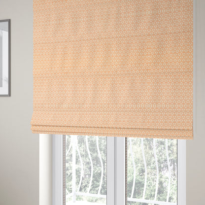 Zenith Collection In Smooth Chenille Finish Orange Colour 3D Cube Geometric Pattern Upholstery Fabric CTR-231 - Roman Blinds