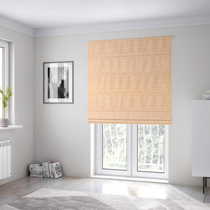 Zenith Collection In Smooth Chenille Finish Orange Colour 3D Cube Geometric Pattern Upholstery Fabric CTR-231 - Roman Blinds