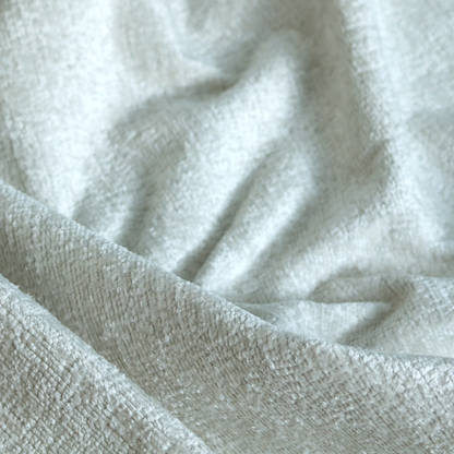 Delhi Soft Chenille Plain Textured In White Upholstery Fabric CTR-2312