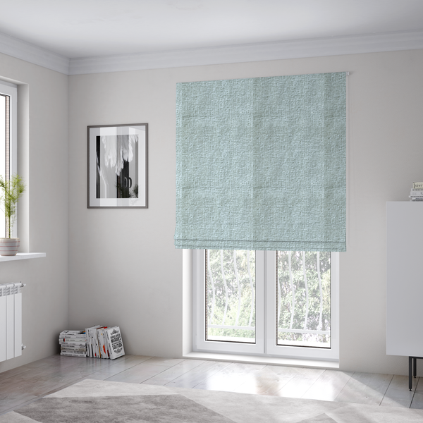 Delhi Soft Chenille Plain Textured In White Upholstery Fabric CTR-2312 - Roman Blinds