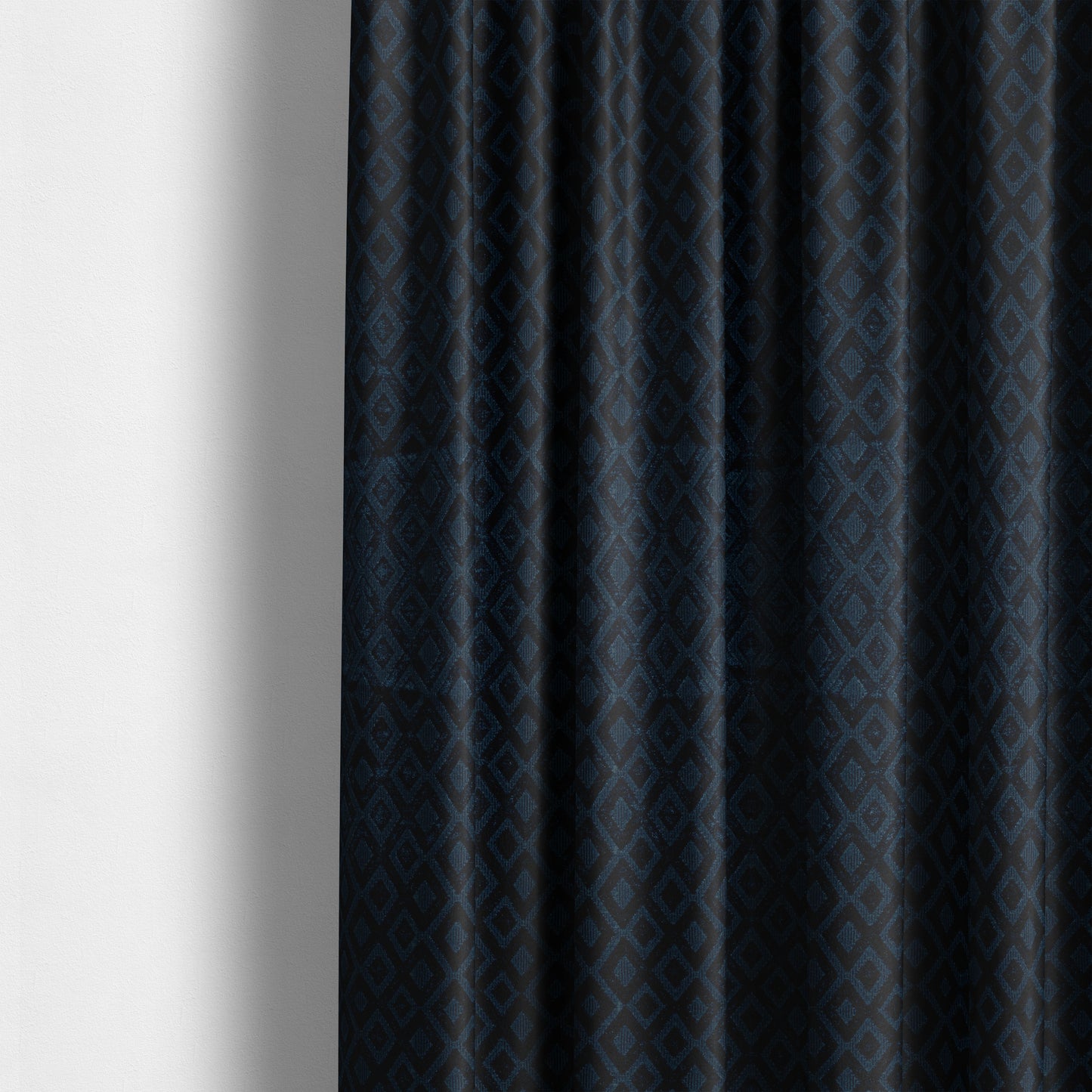 Camden Velvet Geometric Inspired Navy Upholstery Fabric CTR-2315 - Made To Measure Curtains