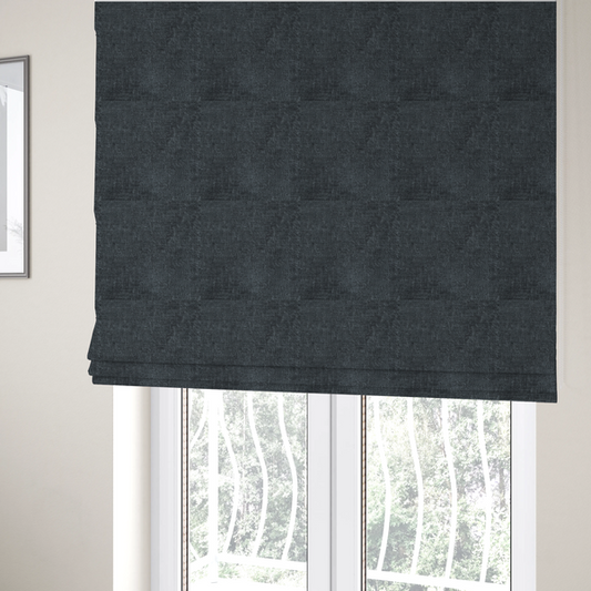 Delhi Soft Chenille Plain Textured In Charcoal Grey Upholstery Fabric CTR-2315 - Roman Blinds