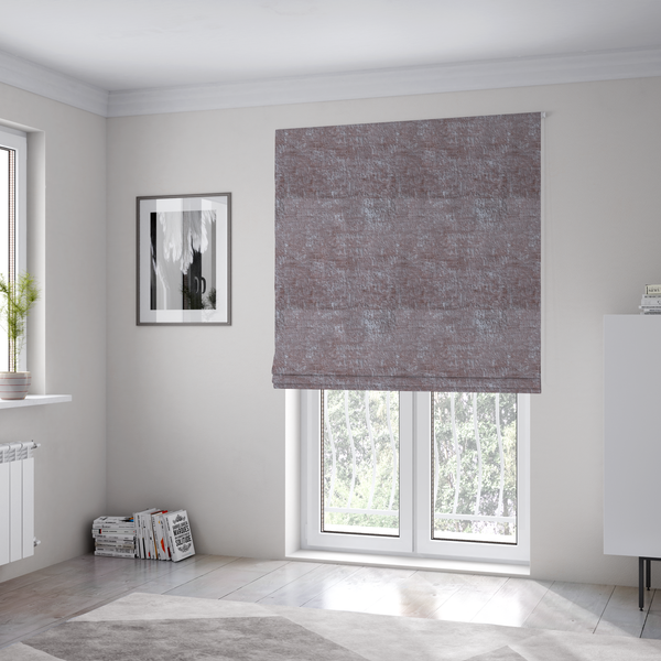 Delhi Soft Chenille Plain Textured In Pink Upholstery Fabric CTR-2316 - Roman Blinds