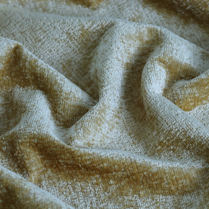 Delhi Soft Chenille Plain Textured In Yellow Upholstery Fabric CTR-2317