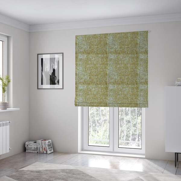 Delhi Soft Chenille Plain Textured In Yellow Upholstery Fabric CTR-2317 - Roman Blinds