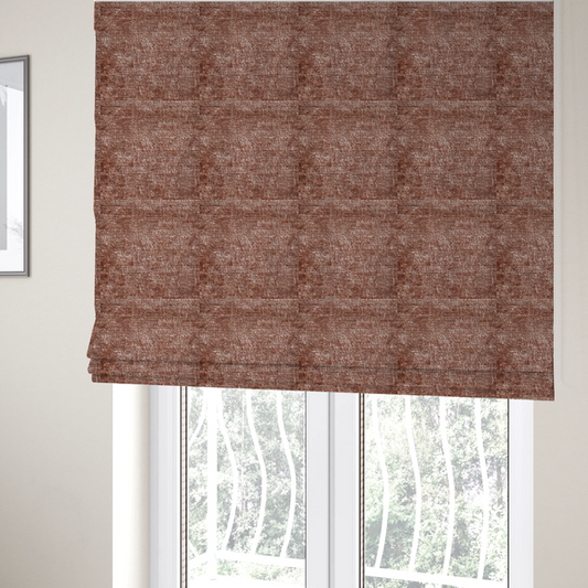 Delhi Soft Chenille Plain Textured In Orange Upholstery Fabric CTR-2318 - Roman Blinds