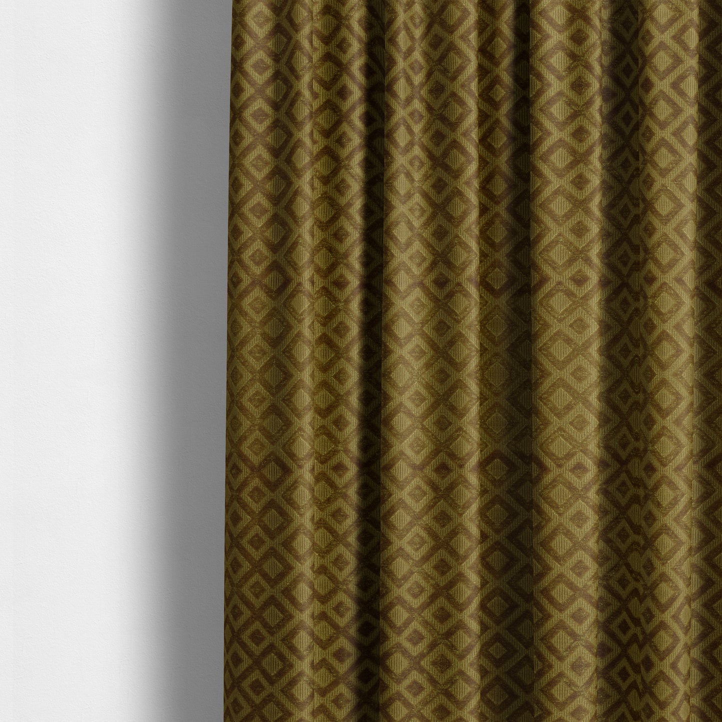 Camden Velvet Geometric Inspired Yellow Upholstery Fabric CTR-2319 - Made To Measure Curtains