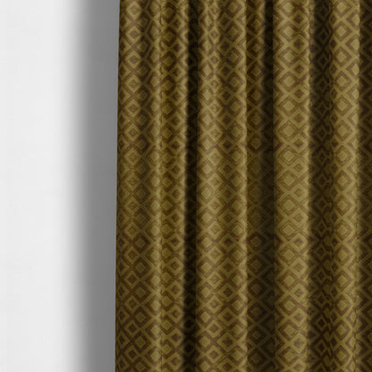 Camden Velvet Geometric Inspired Yellow Upholstery Fabric CTR-2319 - Made To Measure Curtains