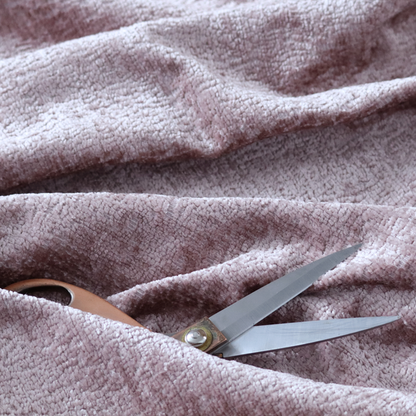 Delhi Soft Chenille Plain Textured In Dusty Pink Upholstery Fabric CTR-2320