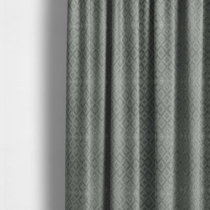 Camden Velvet Geometric Inspired Silver Upholstery Fabric CTR-2320 - Made To Measure Curtains