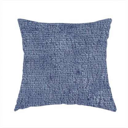Delhi Soft Chenille Plain Textured In Blue Upholstery Fabric CTR-2321 - Handmade Cushions