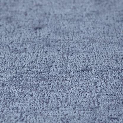 Delhi Soft Chenille Plain Textured In Blue Upholstery Fabric CTR-2321