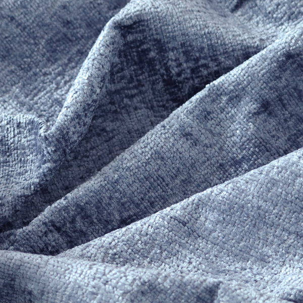 Delhi Soft Chenille Plain Textured In Blue Upholstery Fabric CTR-2321