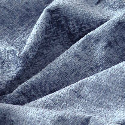 Delhi Soft Chenille Plain Textured In Blue Upholstery Fabric CTR-2321